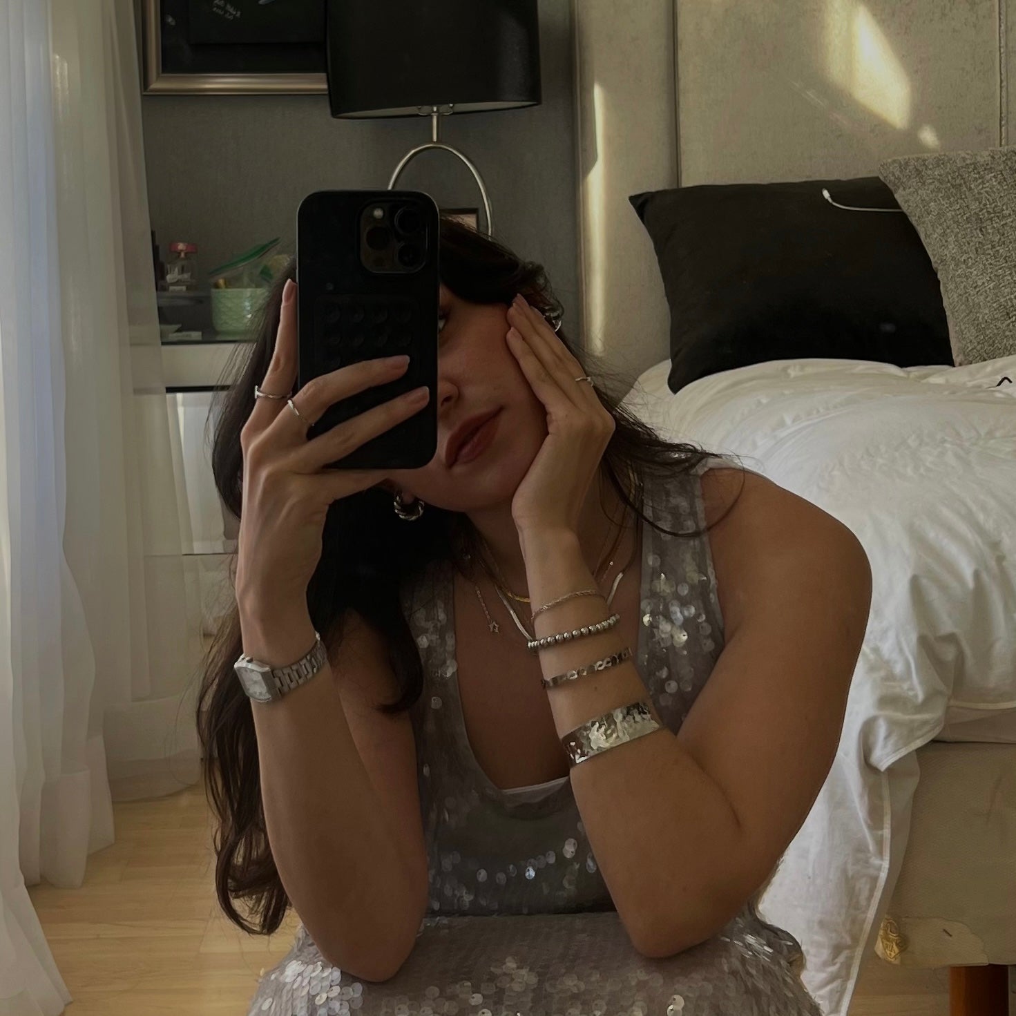 Brazalete Textura Plateada