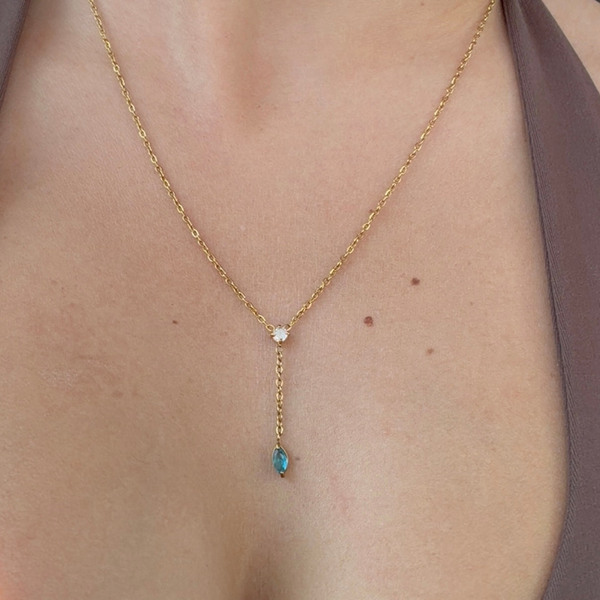 Cadena Lariat Celeste