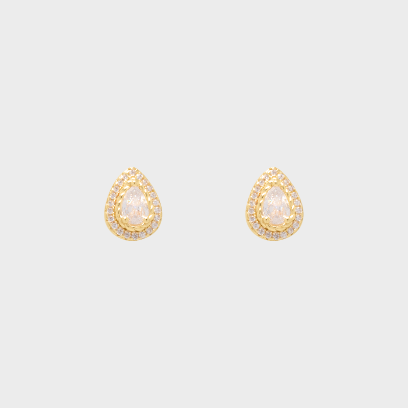 Aretes Pear Halo