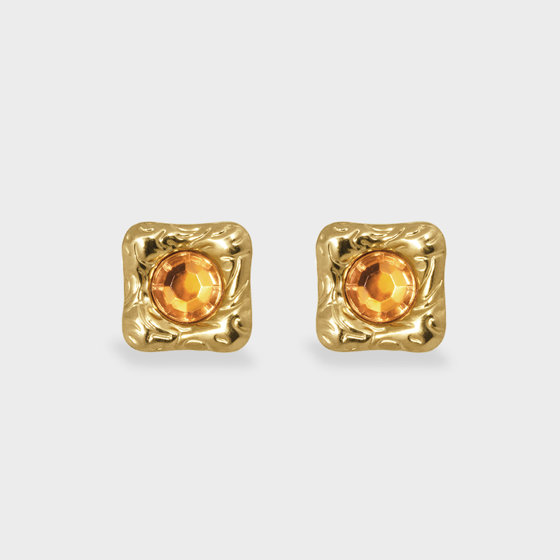 Aretes Cuadrados Ámbar
