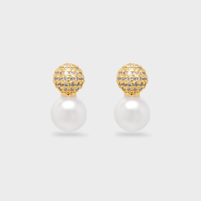 Arete Perla Pavé