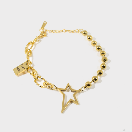 Pulsera Estrella Good Luck de Acero Inoxidable para Dama (B5A056)