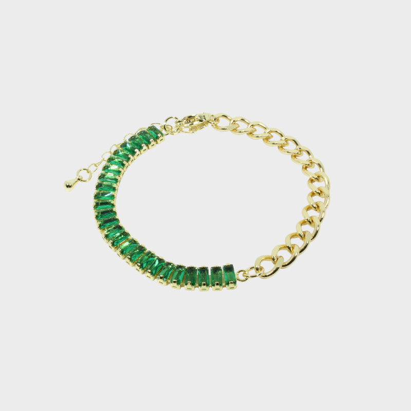 Pulsera Half & Half Verde de Chapa (TB5C020)